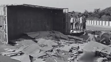 Speeding granite truck overturns in Telangana leaving 2 dead, injuring 8