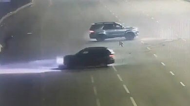 Luxury cars perform stunts at Hyderabad's Outer Ring Road
