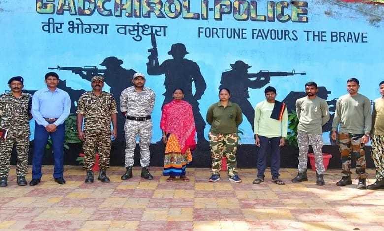 Two Maoists surrender before Gadchiroli police in Maharashtra.