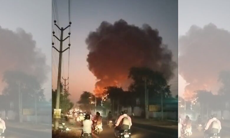 Massive fire erupts at chemical factory in Hyderabad's Cherlapally