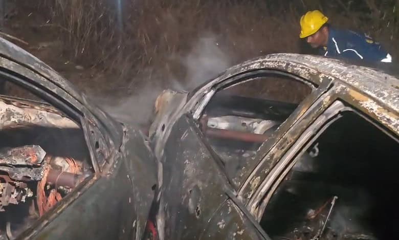 Vehicles gutted in fire at Hyderabad's police station dumpyard