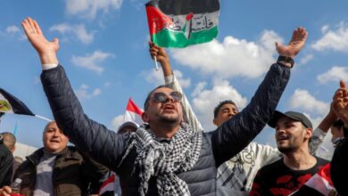 Palestinians protest against Trump