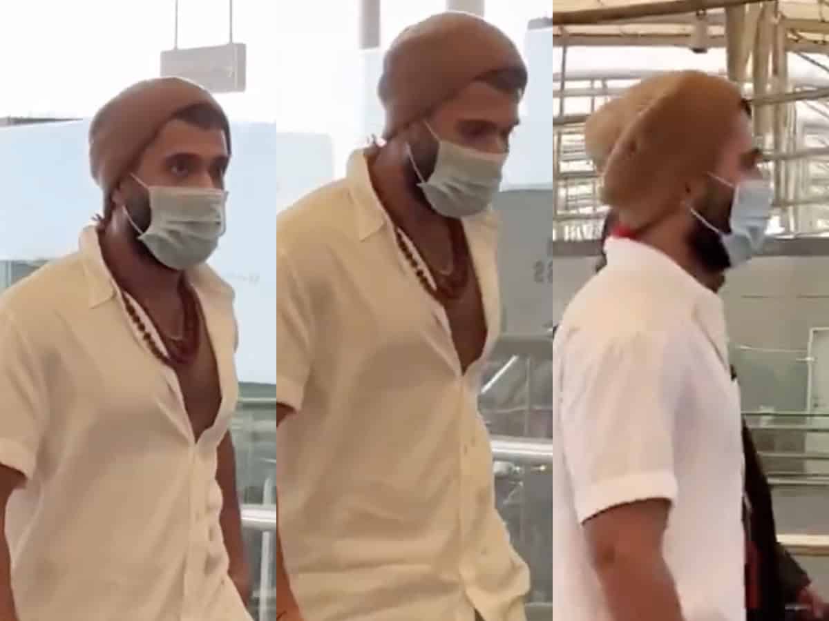 Vijay Devarakonda spotted at Hyderabad airport for Kumbh Mela
