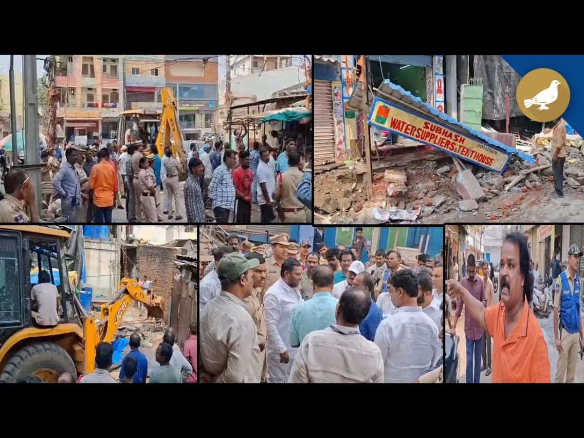Hyderabad's Madanapet sees demolition drive against encroachments