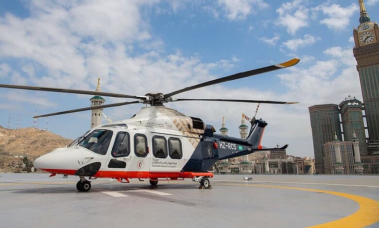 Watch: Air ambulance conducts test landing at Grand Mosque