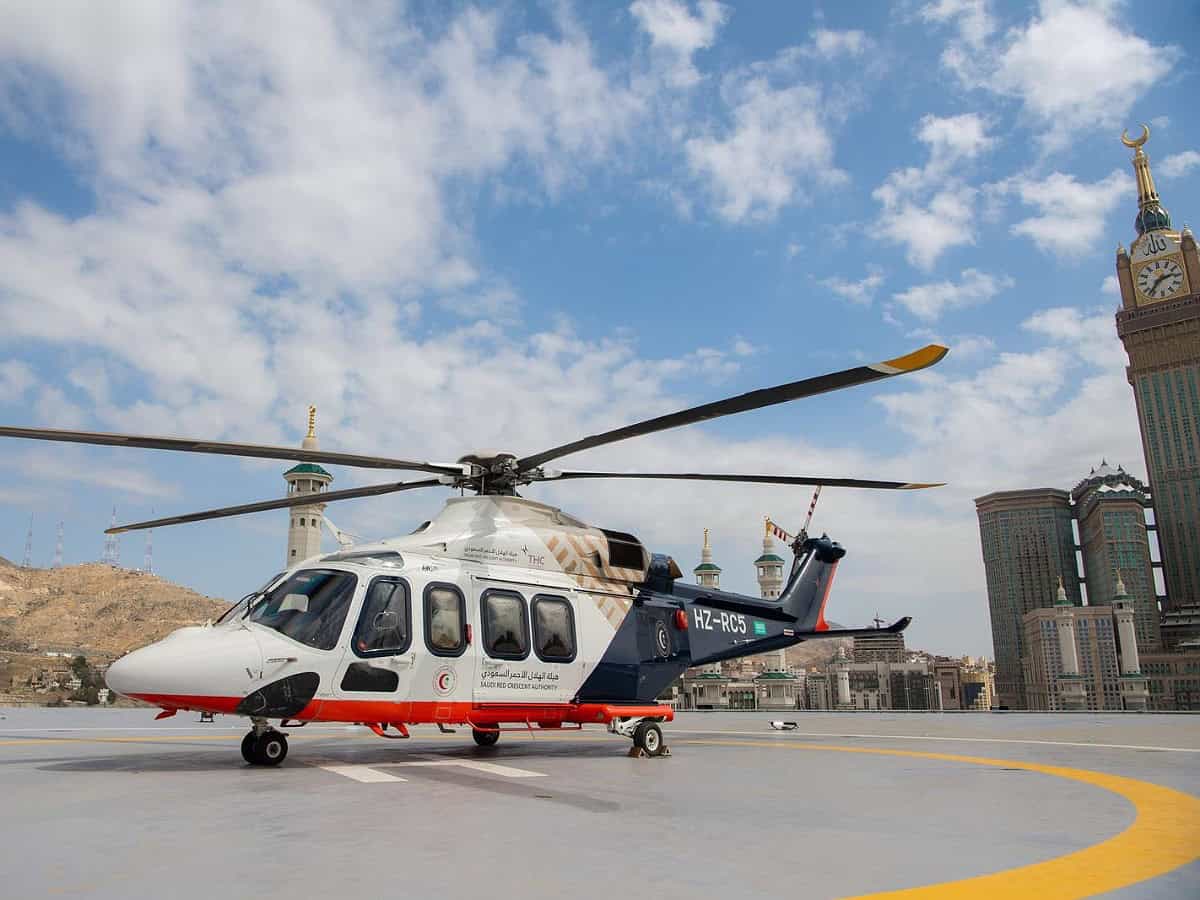 Watch: Air ambulance conducts test landing at Grand Mosque