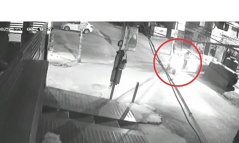 CCTV footage of the incident shows two unidentified persons