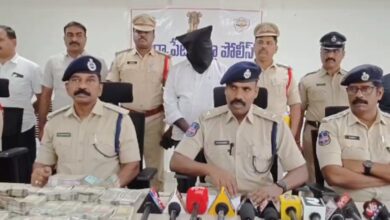 Fake DSP defrauding people by promising them jobs arrested in Suryapet town on Monday.