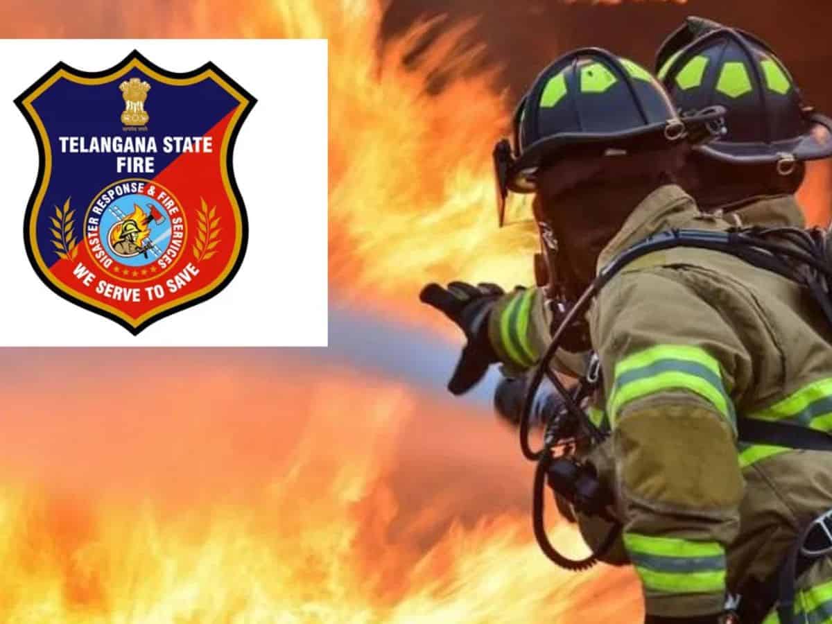 Fire breaks out at ITI building in Vijayanagar Colony on Saturday night.