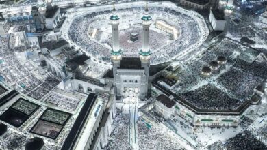 Grand Mosque of Makkah aerial view from a skyscraper