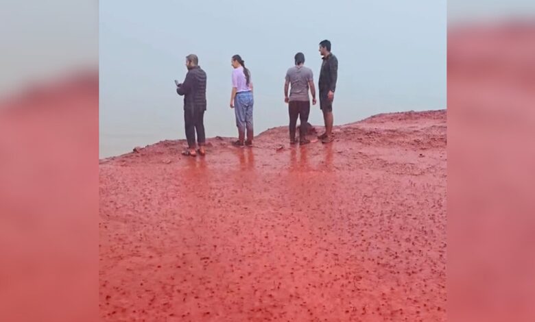 Watch: Heavy rain turns Iranian beach blood red, stuns viewers