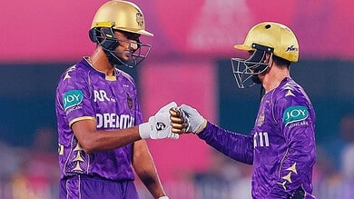 Players of Kolkata Knight Riders celebrating a victory
