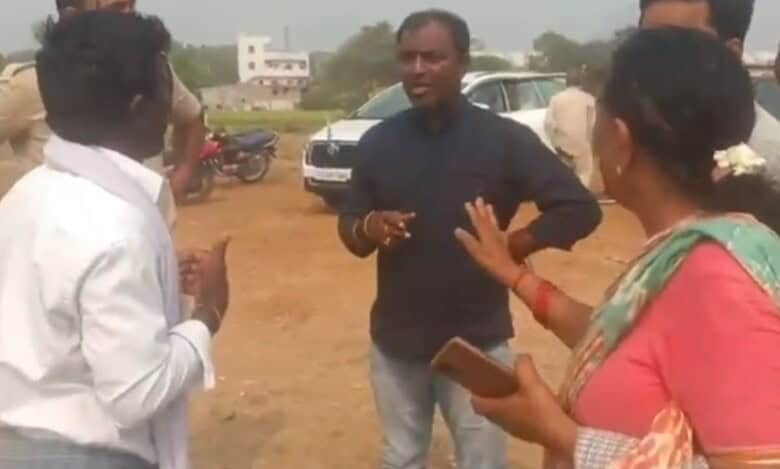 Video circulated alleging revenue officials forced farmers to remove their paddy dried in their fields to facilitate using the land as helipad for irrigation minister N Uttam Kumar Reddy's arrival.