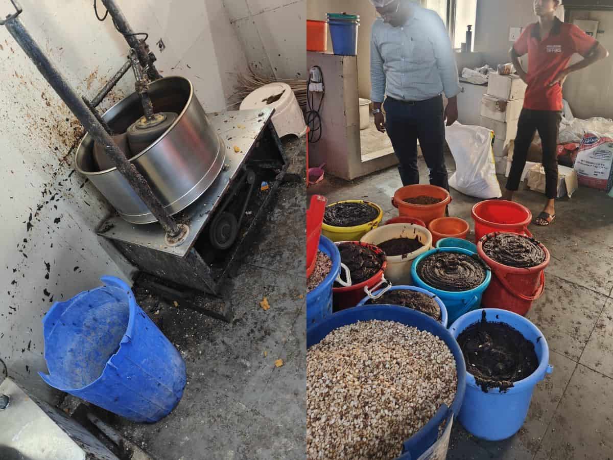 Popular eateries, Varalaxmi Tiffins center in Gachibowli and Kshatriya Foods in Kavuri Hills were found operating in highly unhygienic conditions.