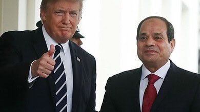 US prez Donald Trump with Egypt Prez Abdel Fattah El-Sisi