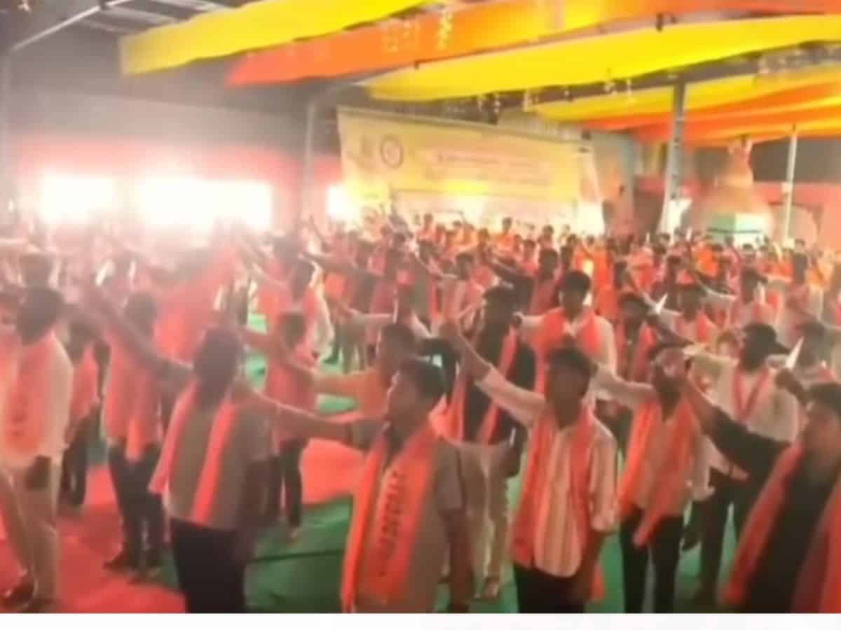 VHP distributes 'trishuls' in Telangana