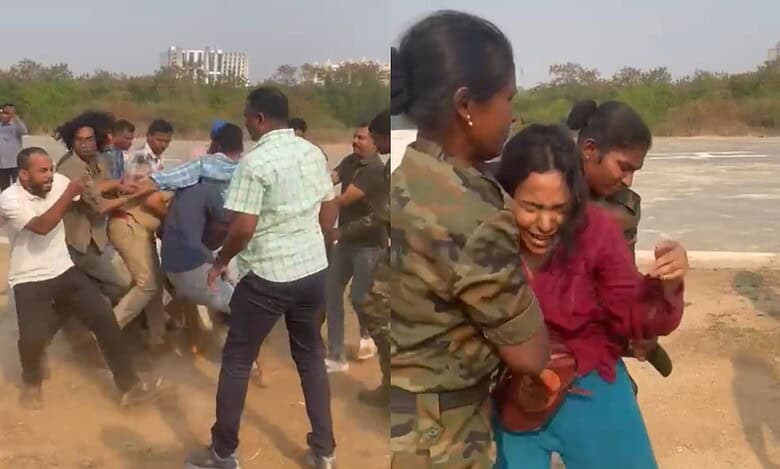 University of Hyderabad (UoH) students being detained by the police on March 30.
