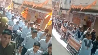 Rajasthan: Led by teachers, school children rally with anti-religious slogans
