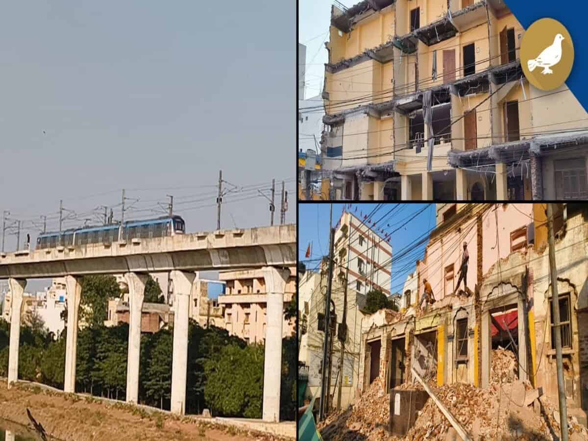Image of ongoing Hyderabad Metro rail works.