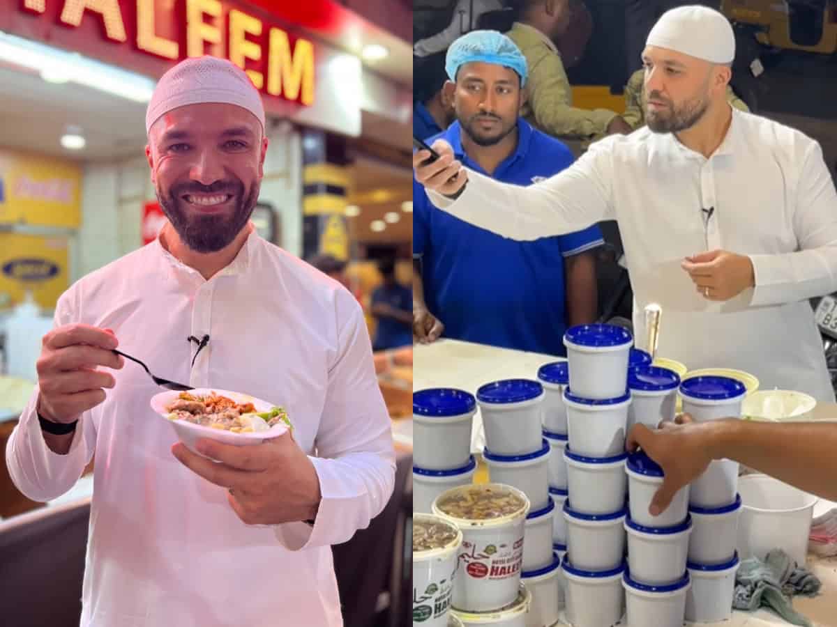 Khalid Al Ameri enjoys Haleem at Hyderabad's most hyped spot