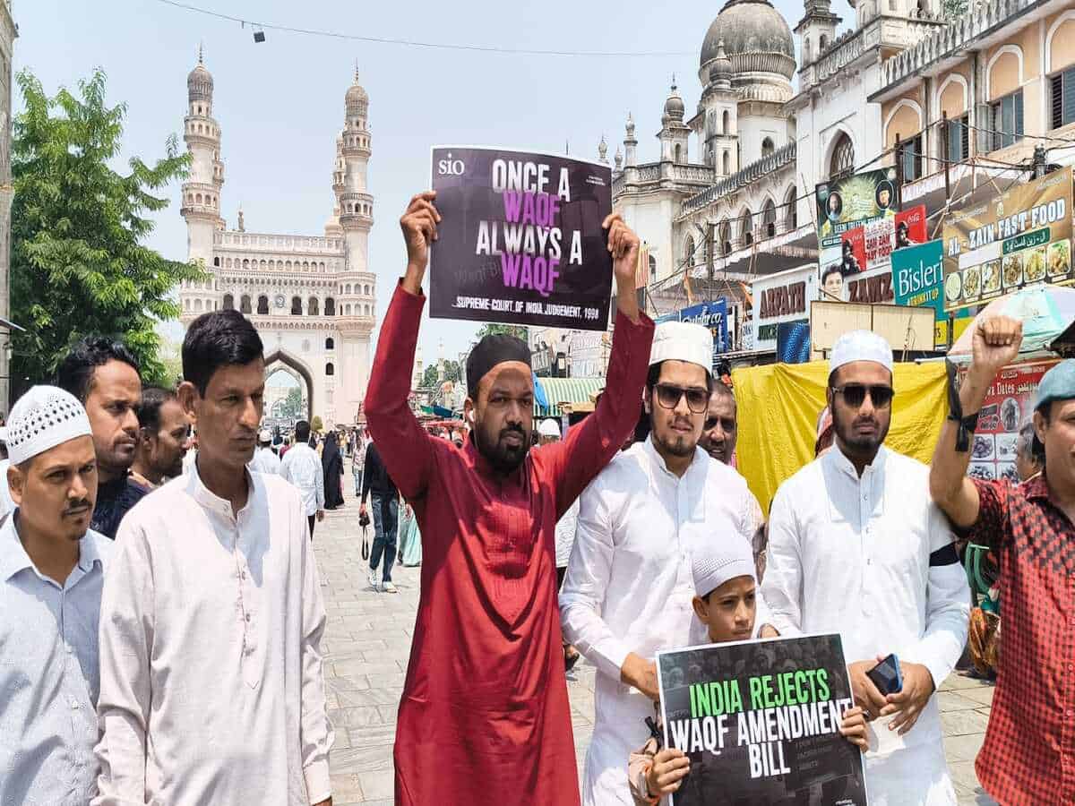 Hyderabad sees black armband protests against waqf bill