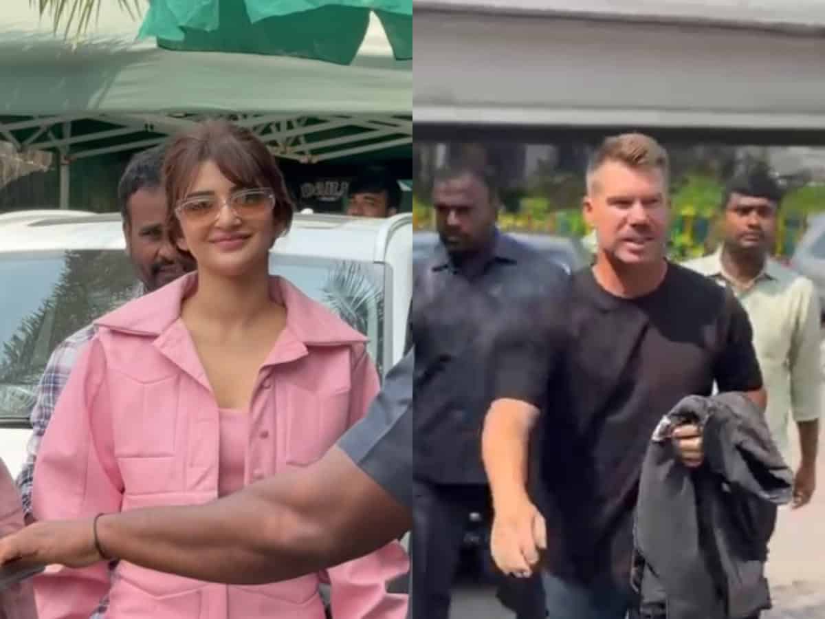 David Warner, Sreeleela spotted at a cafe in Banjara Hills