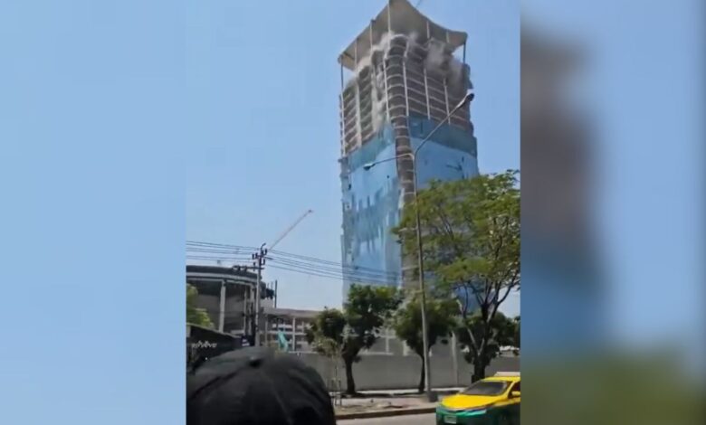 Watch: Under-construction building collapses as earthquake tremors hits Bangkok