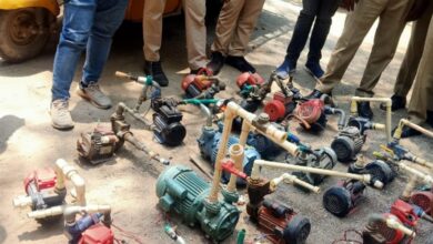 Hyderabad water board officials seized illegal motors disrupting the supply