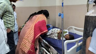 6-year-old laying in hospital bed in Telangana after concrete falls from school roof