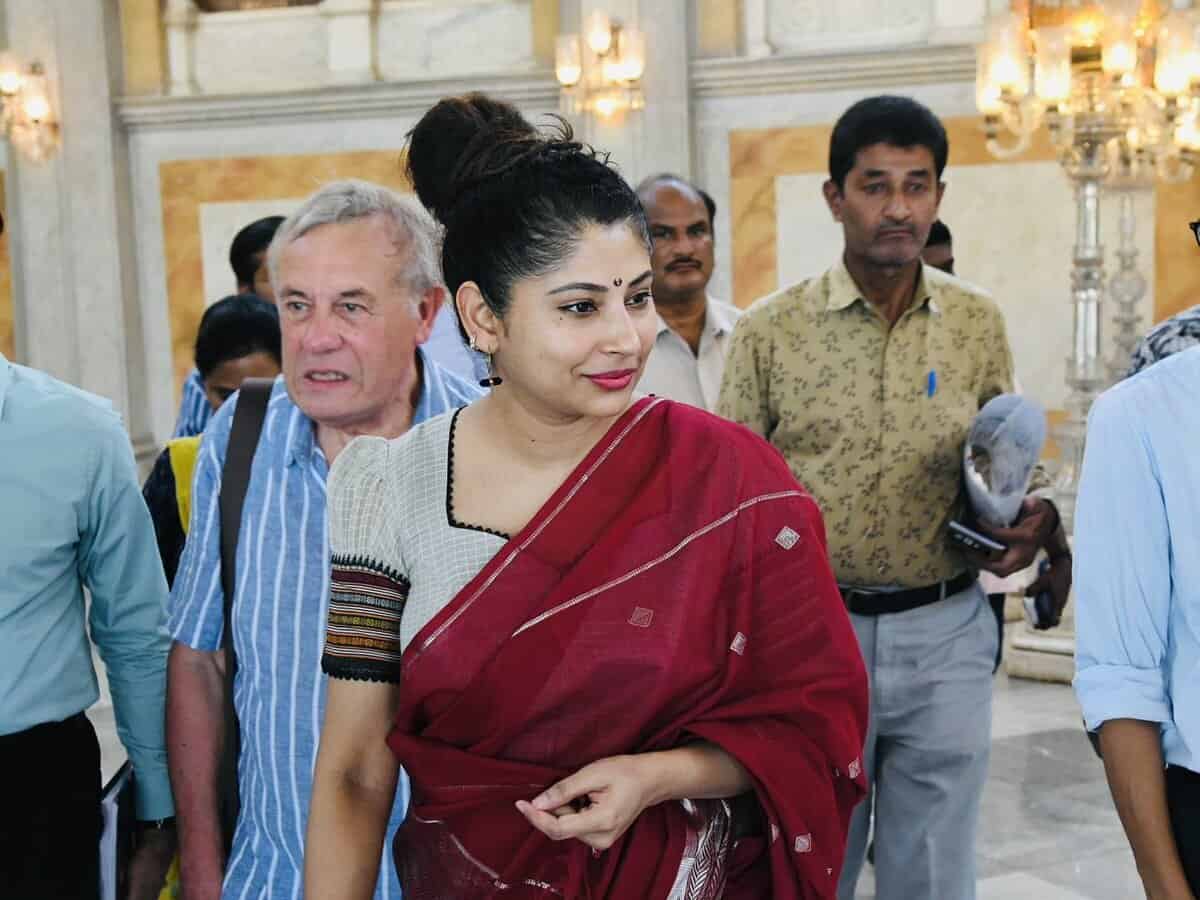IAS officer Smita Sabharwal at Chowmahalla Palace.