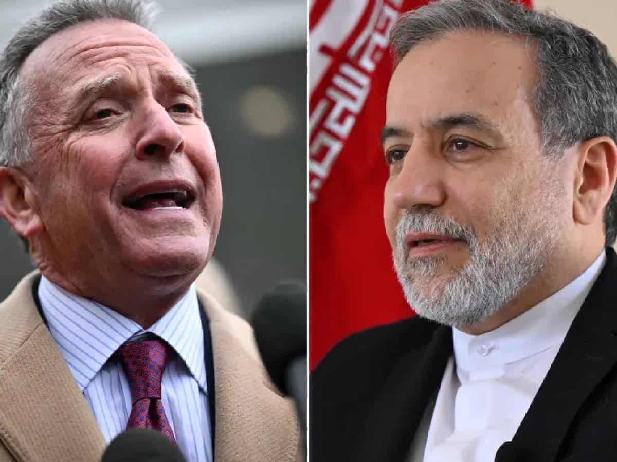 Side-by-side images of US Mideast envoy Steve Witkoff (left) and Iranian Deputy Foreign Minister Abbas Araghchi (right).