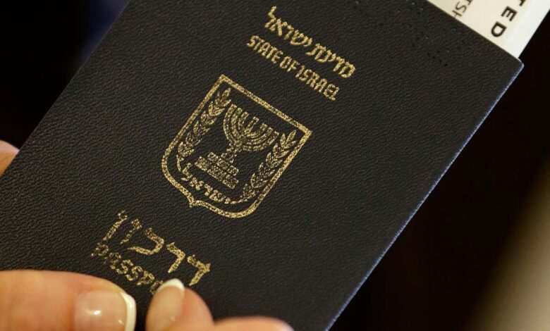 Photo of Israeli passport
