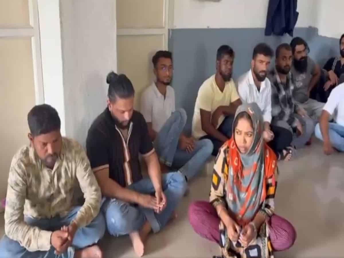 People arrested from the Moinabad farmhouse amid a mujra party