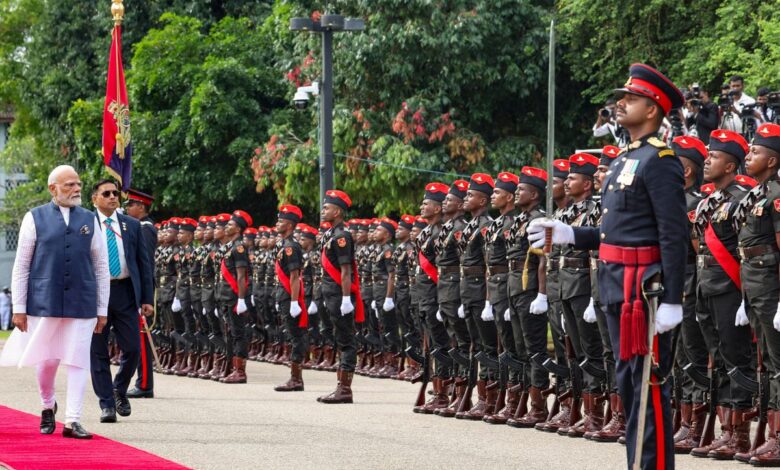 PM Narendra Modi during the former's ceremonial welcome