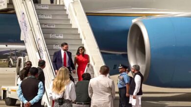 US vice president JD Vance and his wife Usha Vance arrive in India