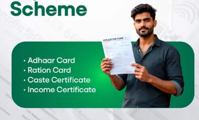 The image shows the documents needed to apply for Rajiv Yuva Vikasam self-employment scheme, April 12, 2025.