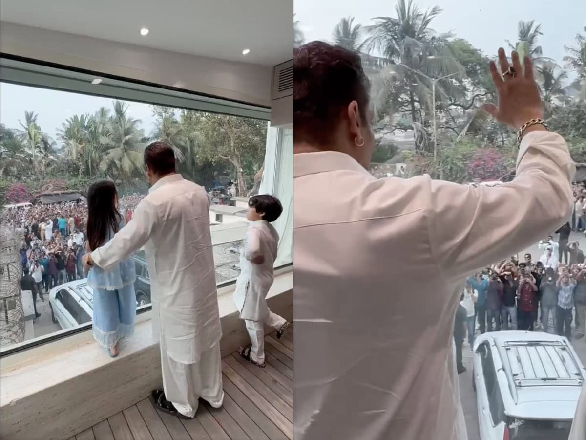 Salman Khan greets Eid crowd from safe balcony in Mumbai