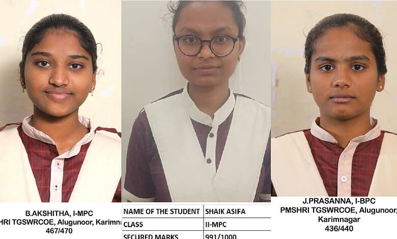 TGSWREIS students bag 26 state ranks in intermediate exams held in 2025.