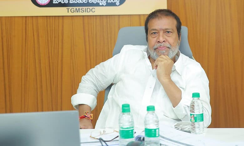 Telangana health minister Damodar Rajanarsimha during review meeting on April 17