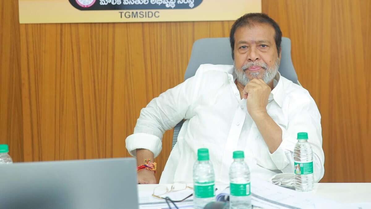 Telangana health minister Damodar Rajanarsimha during review meeting on April 17