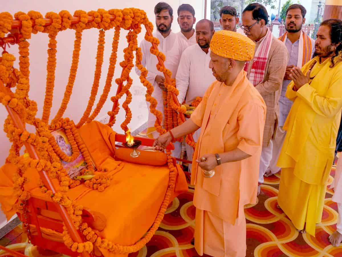 Uttar Pradesh CM Yogi Adiyanath celebrating Ram Navami at Gorakhnath Temple