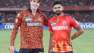 The image displays captains of Sunrisers Hyderabad and Punjab Kings - Pat Cummins and Shreyas Iyer. April 12, 2025