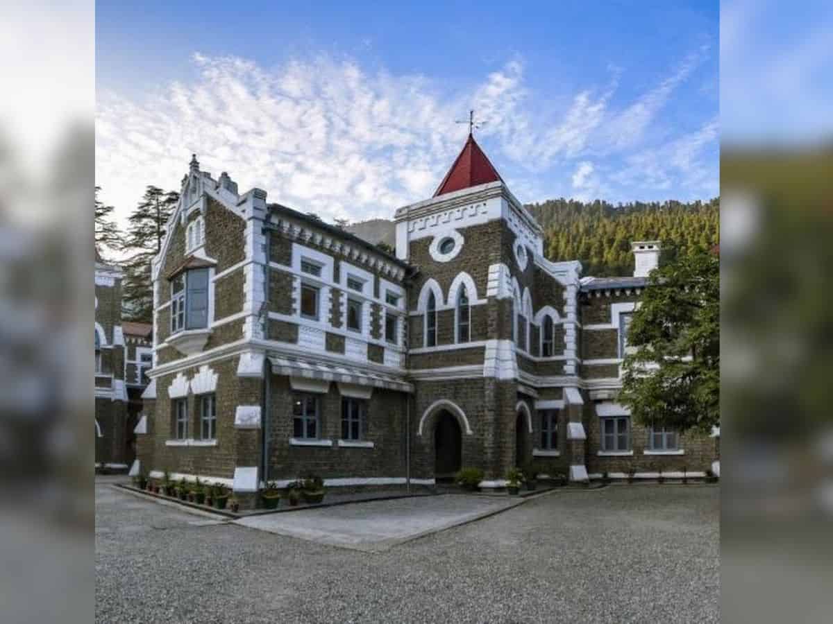 The image displays a building called the Uttarakhand High Court. April 13, 2025