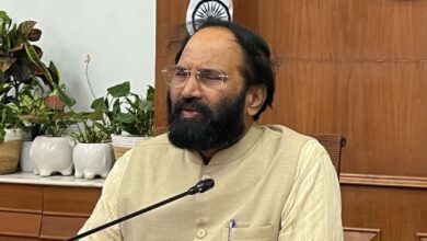 The image displays a picture of Telangana irrigation and civil supplies minister N Uttam Kumar Reddy. April 13, 2025