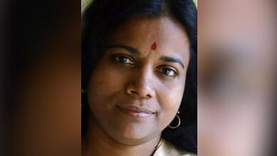 The image displays the photo of All India Radio programme producer from Kerala KR Indira. April 17, 2025