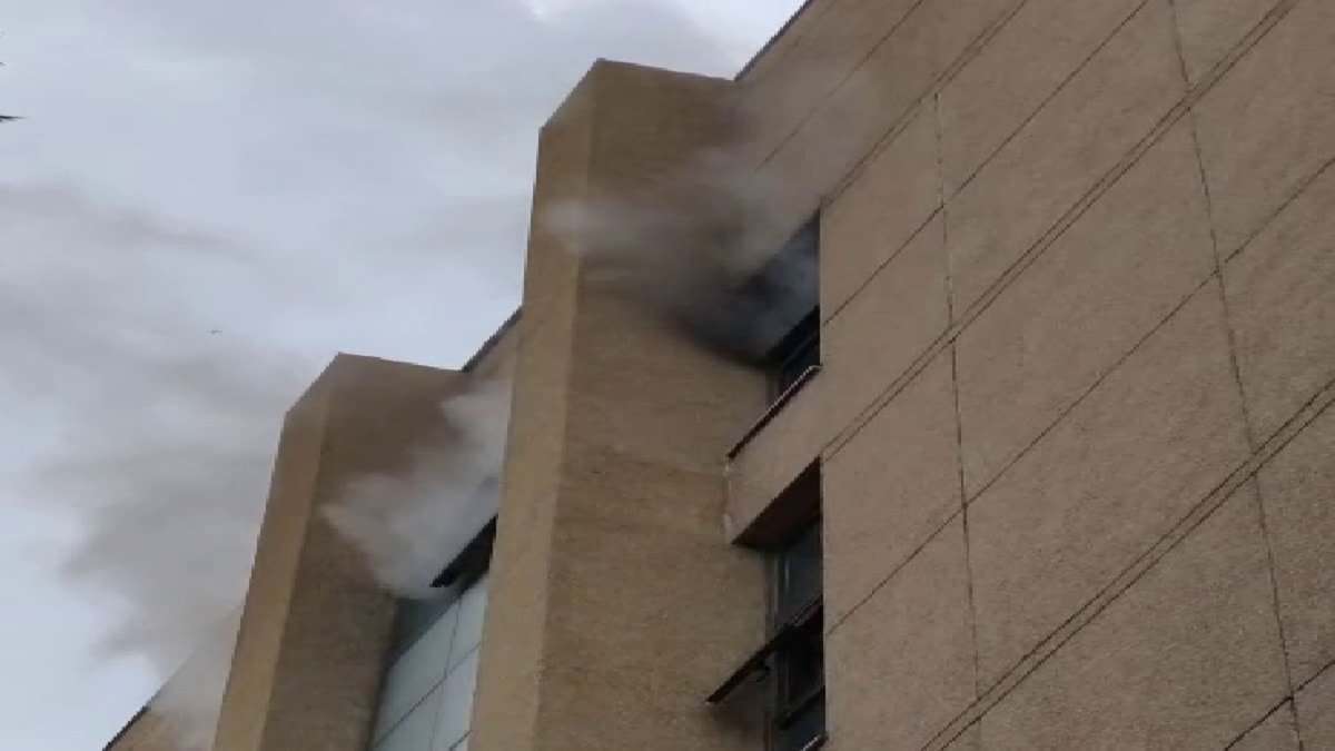 The image displays the picture of a fire accident at NIMS on Saturday
