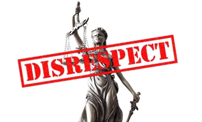 The image shows judiciary symbol