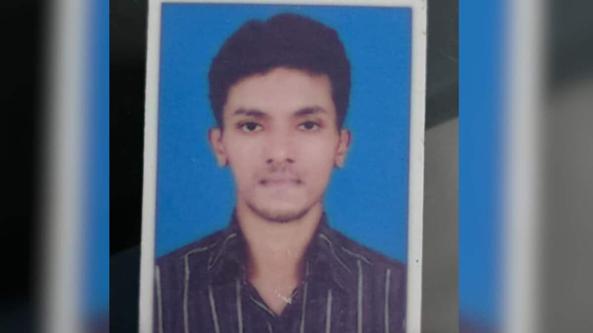 The image displays a picture of Muslim Keralite Ashraf who was lynched in Mangaluru