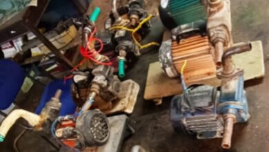 Seized illegal water motors impacting supply in Hyderabad.