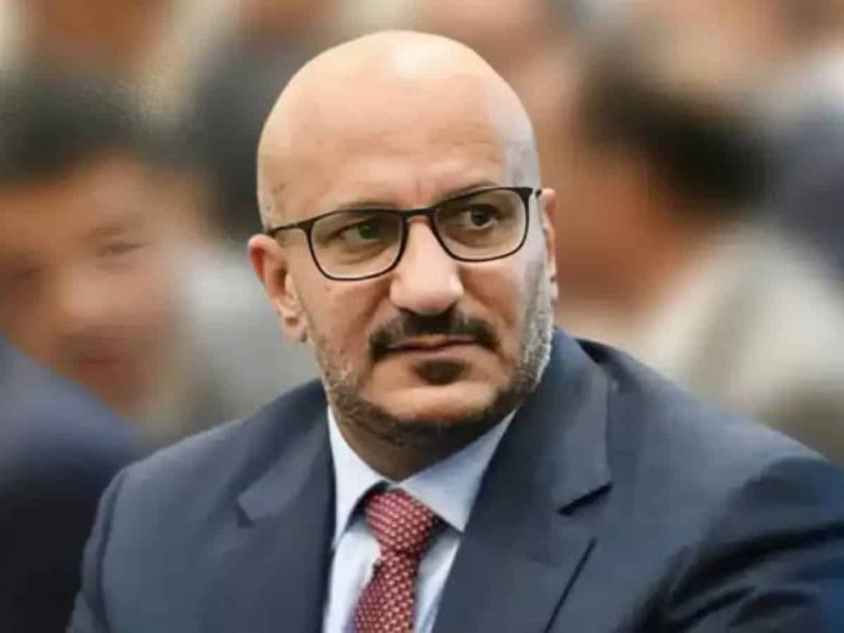 This is a photo of Tariq Saleh, Vice President of Yemen’s Presidential Leadership Council and commander of the National Resistance Forces.